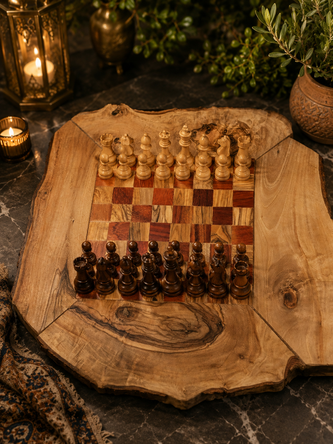 Handcrafted Olive Wood Chess Set
