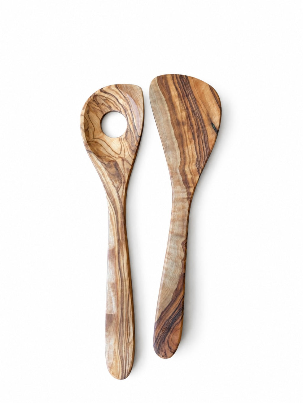 Handcrafted Olive Wood Cooking Utensil Set – Wooden Spoon & Spatula
