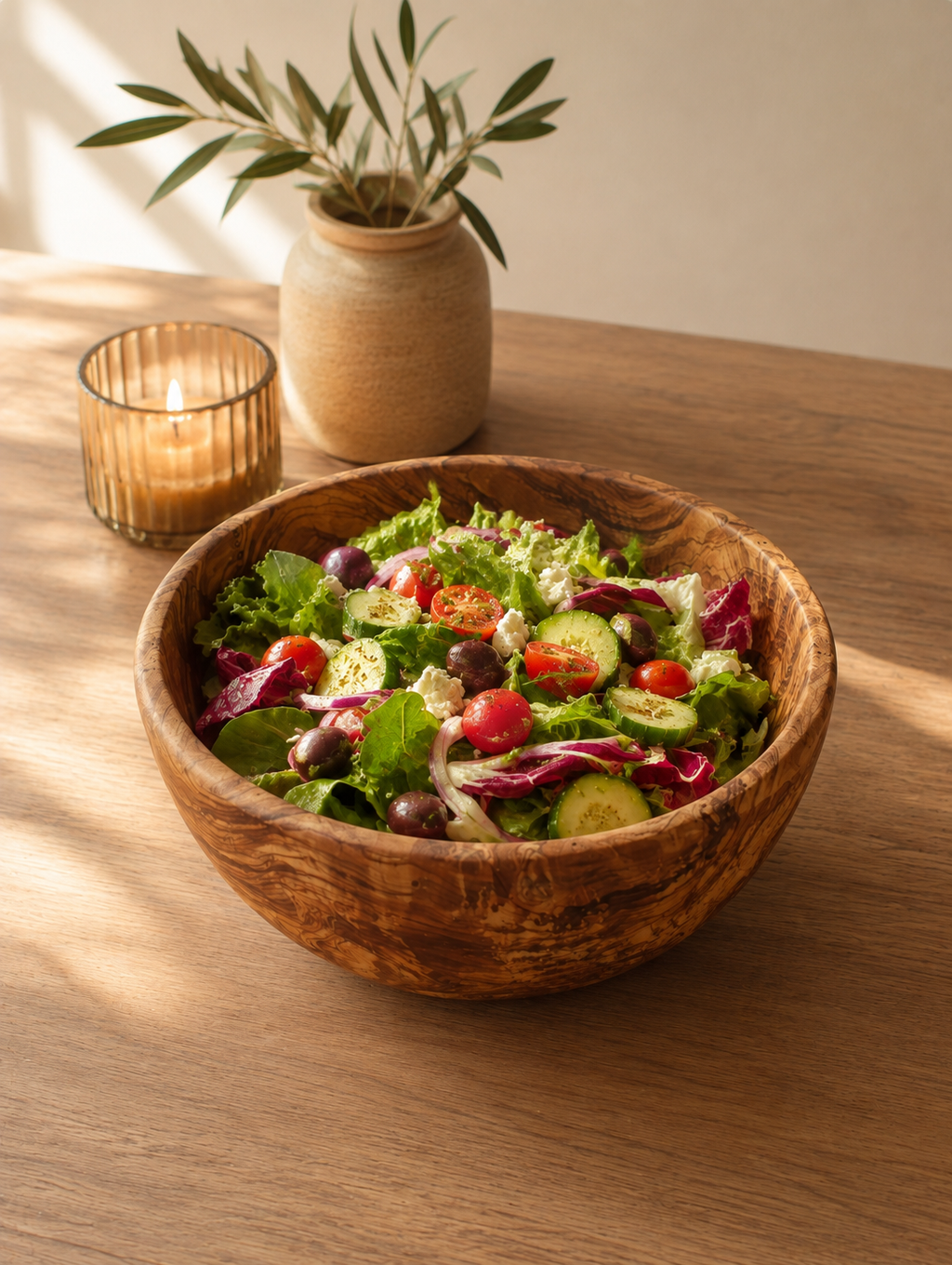Olive Wood Salad Bowl