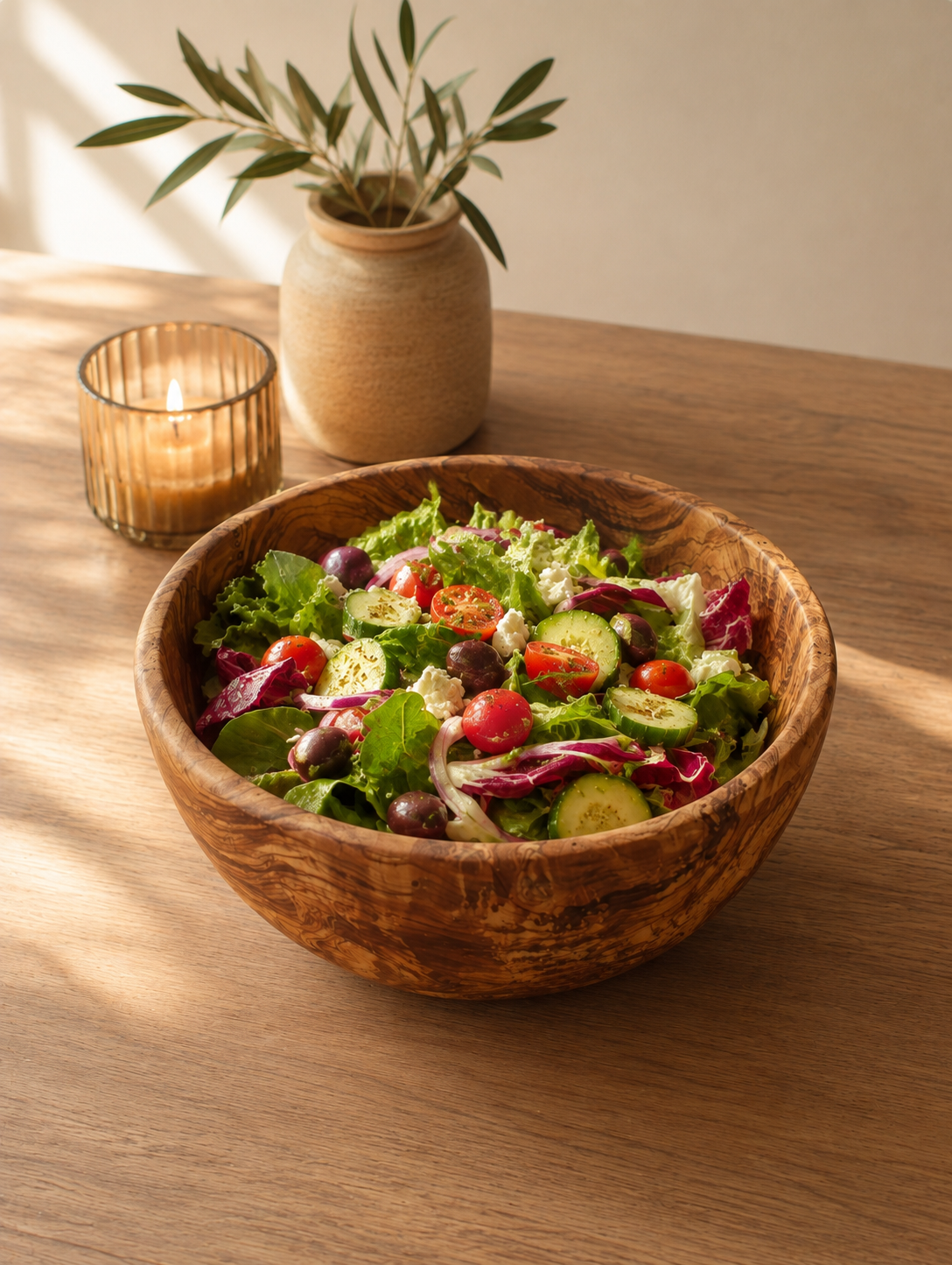 Olive Wood Salad Bowl