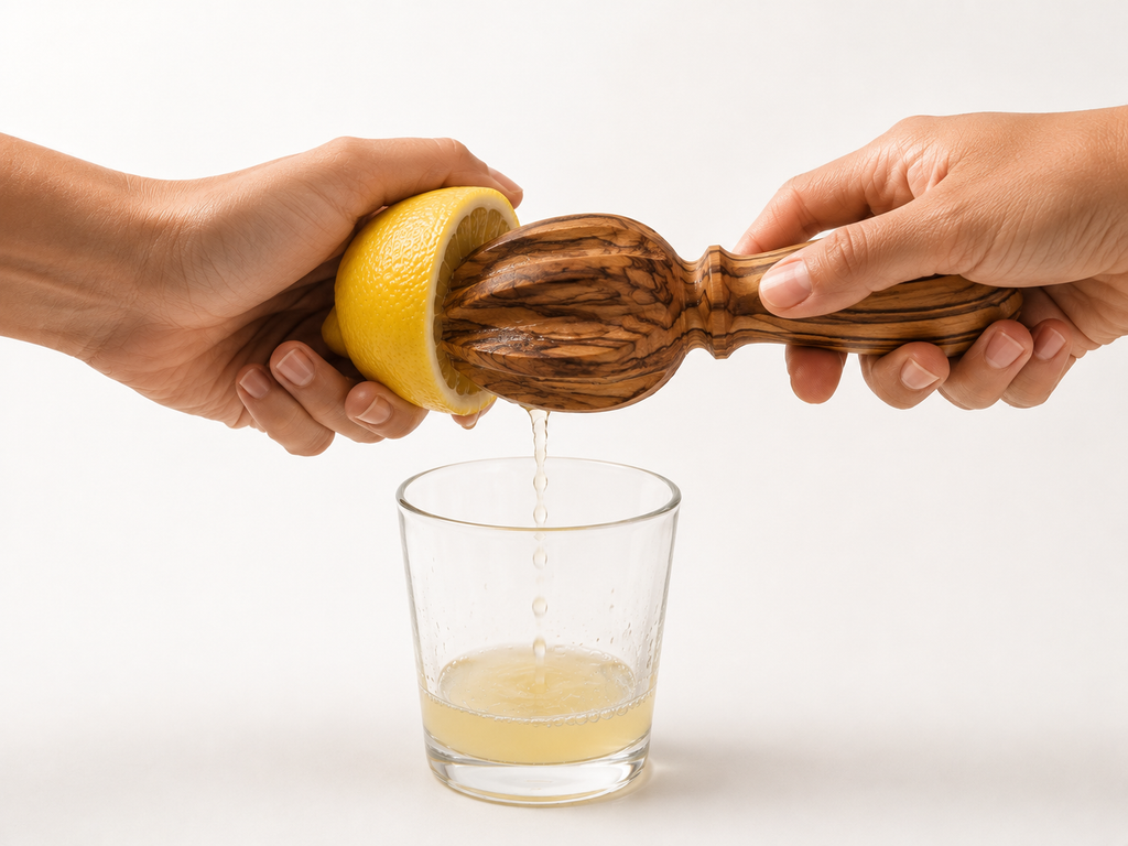 Olive Wood Lemon Squeezer – Handcrafted, Natural & Built to Last