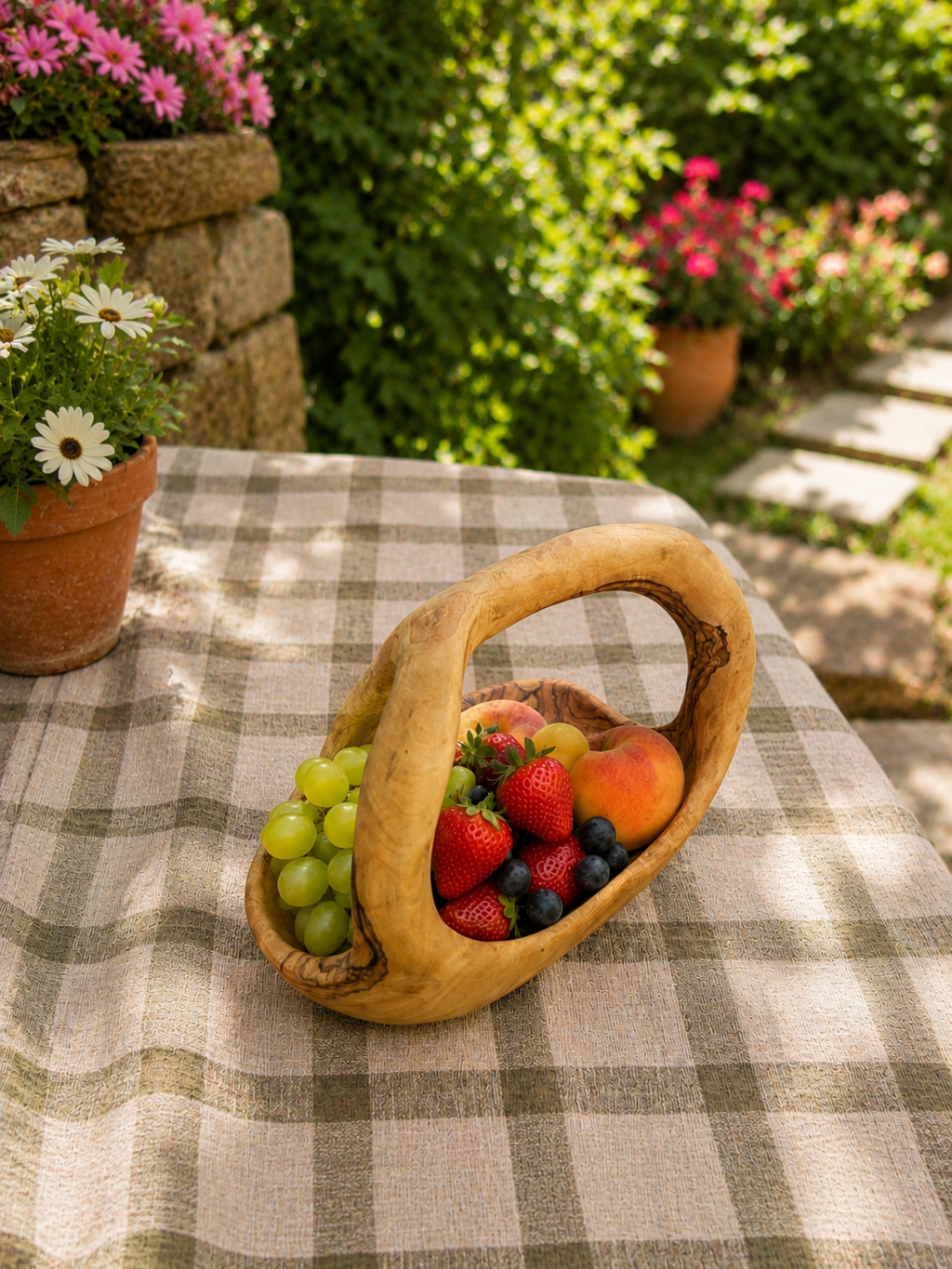 Olive Wood Fruit Basket
